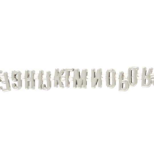 12 Packs: 26 ct. (312 total) Rhodium Alphabet Metal Beads by Bead Landing™